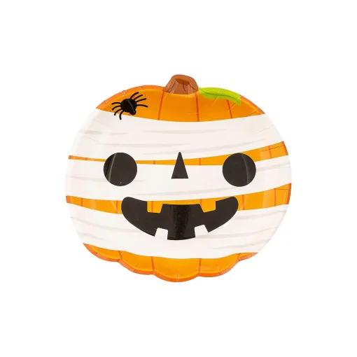 Boo Crew Halloween Party Pumpkin-Shaped Paper Dessert Plates - 8 Ct.