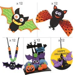 Bulk Basically Halloween Bats Craft Kit Assortment - Makes 60