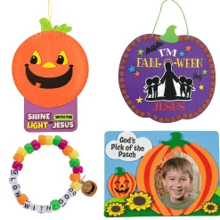 Bulk Halloween Fall-O-Ween Jesus Craft Kit Assortment - Makes 48