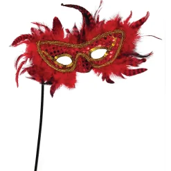 Feather Mask With Stick