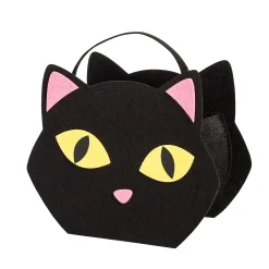 Felt Black Cat Trick-Or-Treat Basket