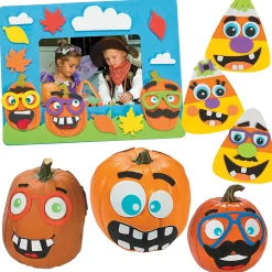 Funny Face Pumpkin Craft Kit Assortment - Makes 36