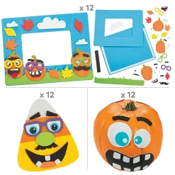 Funny Face Pumpkin Craft Kit Assortment - Makes 36