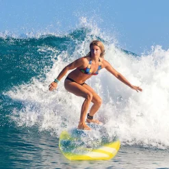 Goplus 41'' Lightweight Super Bodyboard Surfing W/Leash Ixpe Deck Eps Core Boarding Yellow