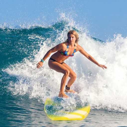 Goplus 41'' Lightweight Super Bodyboard Surfing W/Leash Ixpe Deck Eps Core Boarding Yellow