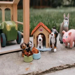 Haba Little Friends Dog Lucky - Pet Toy Figure With Doghouse & Wooden Bones