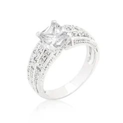 J Goodin Cubic Zirconia Princess Cut Ring Size 5