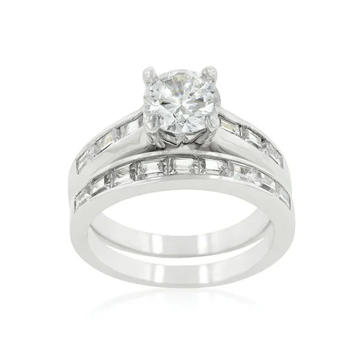 J Goodin Silvertone Stackable Ring Set Size 9