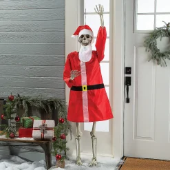 Large Posable Skeleton Santa Outfit