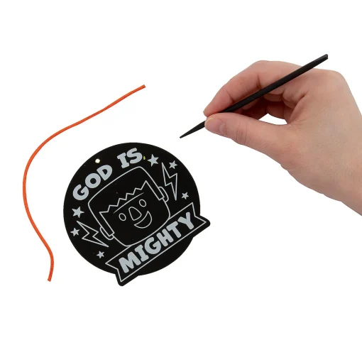 Magic Color Scratch Religious Halloween Ornaments – 24 Pc.