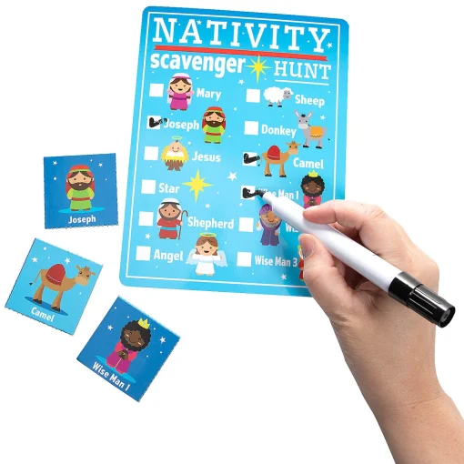 Nativity Dry Erase Scavenger Hunt Game