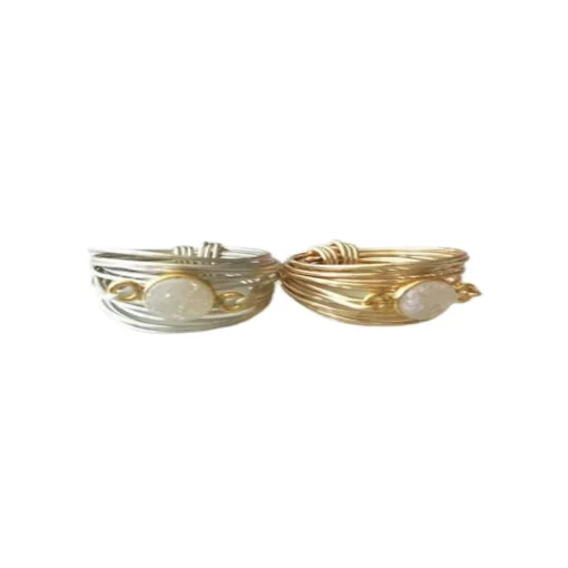 Torrey Ring White Druzy