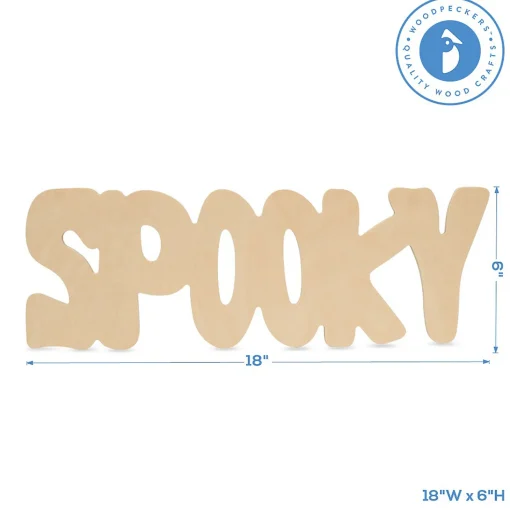 Woodpeckers Crafts, Diy Unfinished Wood 18" Spooky Cutouts, Pack Of 3