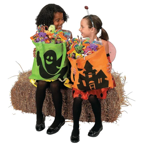 15" X 17" Large Nonwoven Iconic Halloween Tote Bags - 12 Pc.