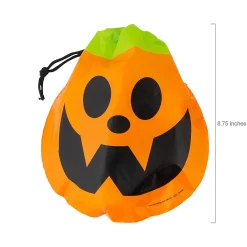 8 3/4" Bulk 72 Pc. Halloween Pumpkin Plastic Goody Bags