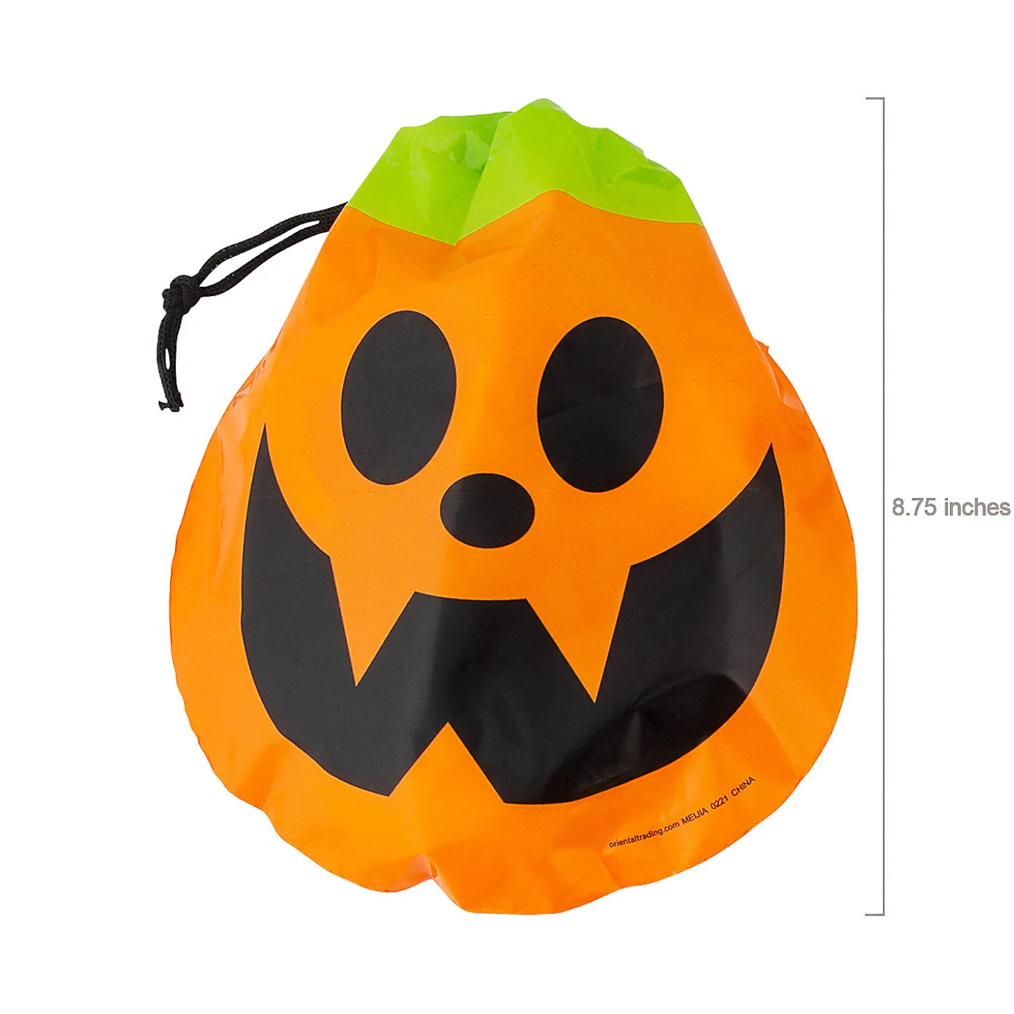 8 3/4" Bulk 72 Pc. Halloween Pumpkin Plastic Goody Bags