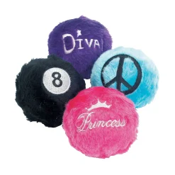 2 1/2" Fuzzy Stuffed Bouncy Balls - 12 Pc.