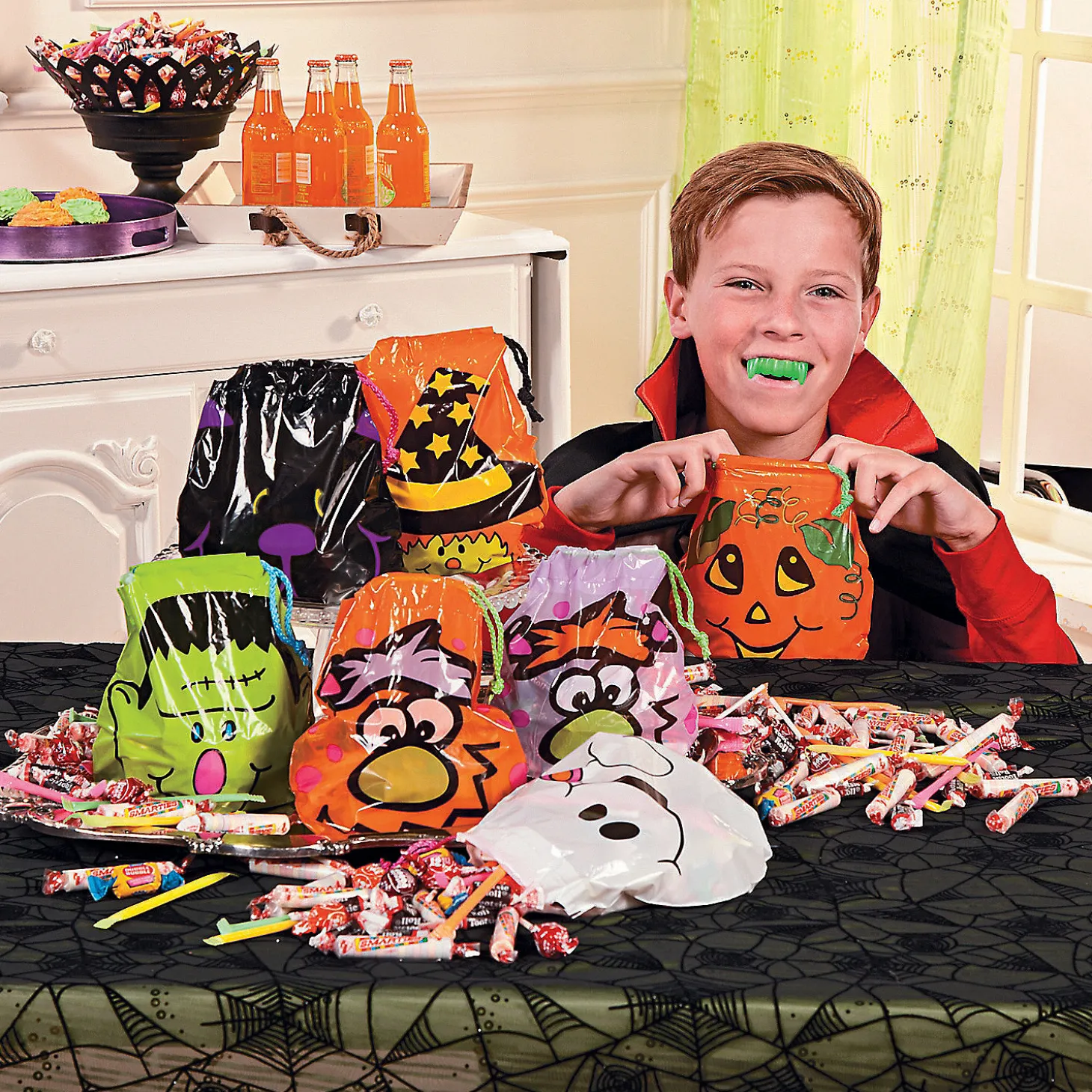 7 1/4" X 8 1/2" Bulk 72 Pc. Halloween Drawstring Goody Bags