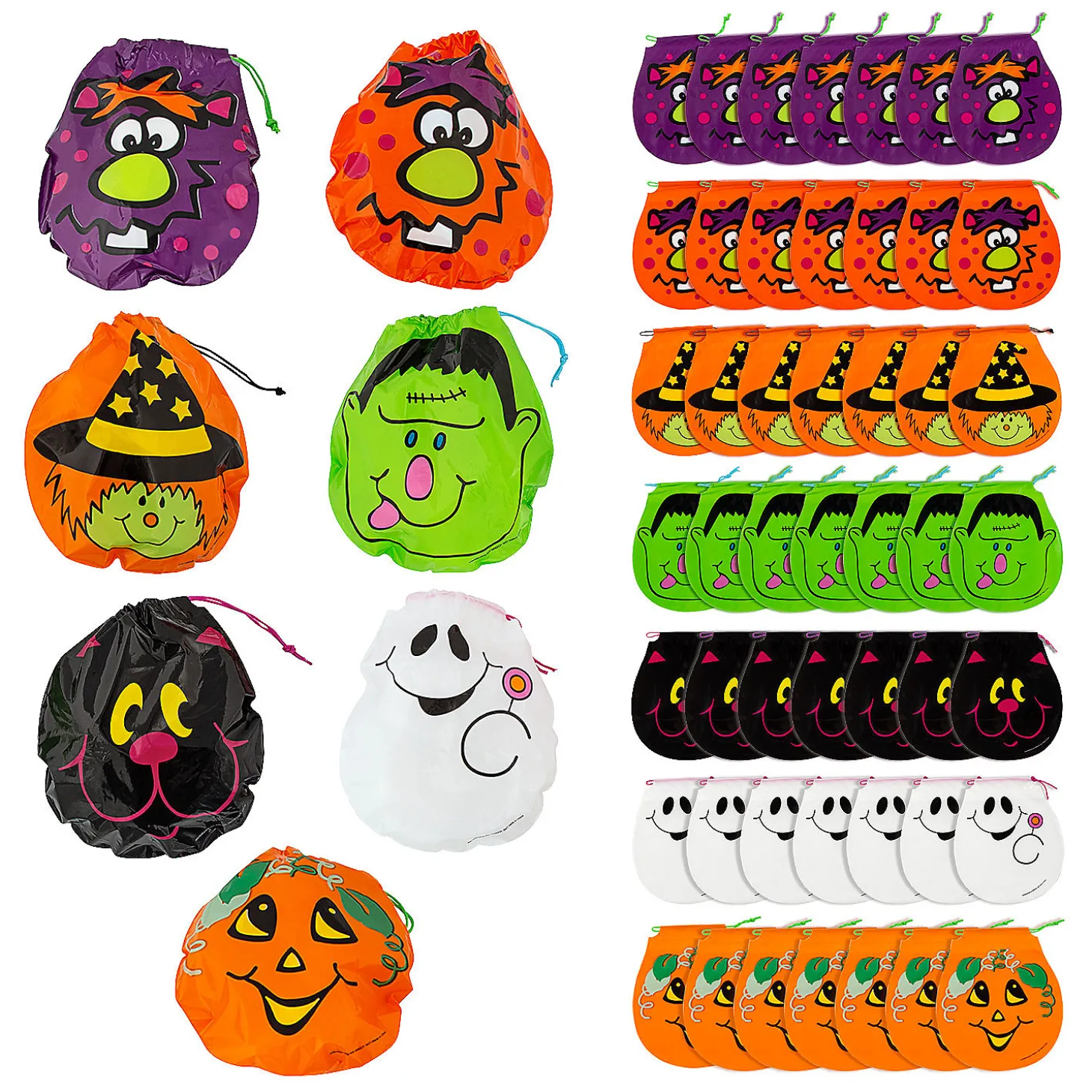 7 1/4" X 8 1/2" Bulk 72 Pc. Halloween Drawstring Goody Bags