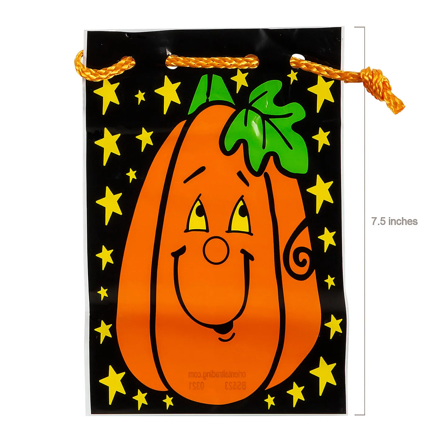 5 1/2" X 7 1/2" Large Halloween Plastic Drawstring Treat Bags - 36 Pc.