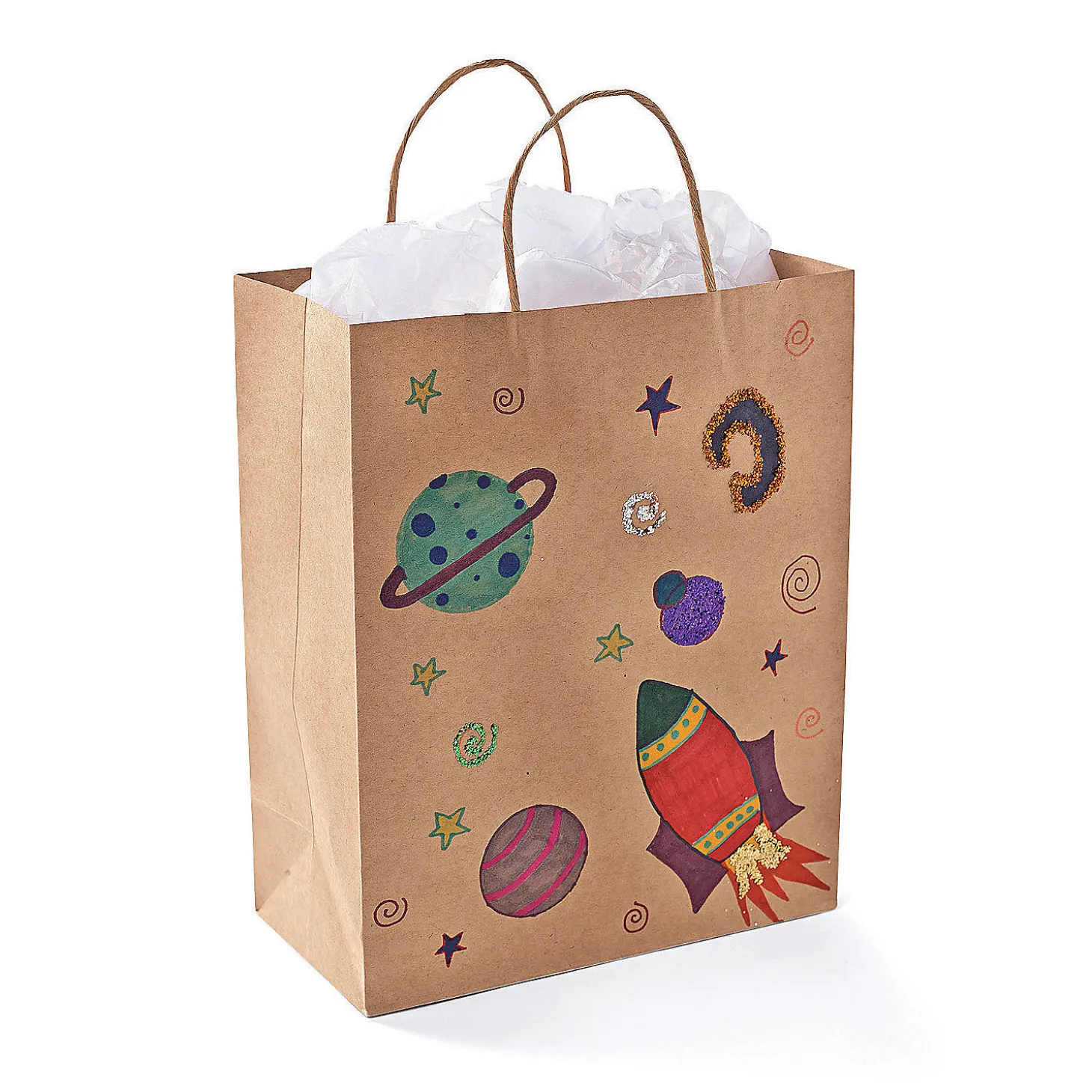 10 1/2" X 5 1/4" X 13" Large Brown Kraft Paper Gift Bags - 12 Pc.