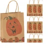 6 1/2" X 3 1/4" X 9" Medium Brown Jack-O'-Lantern Paper Gift Bags - 12 Pc.