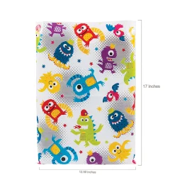 12 1/2" X 17" Bulk 50 Pc. Cute Monster Plastic Goody Bags