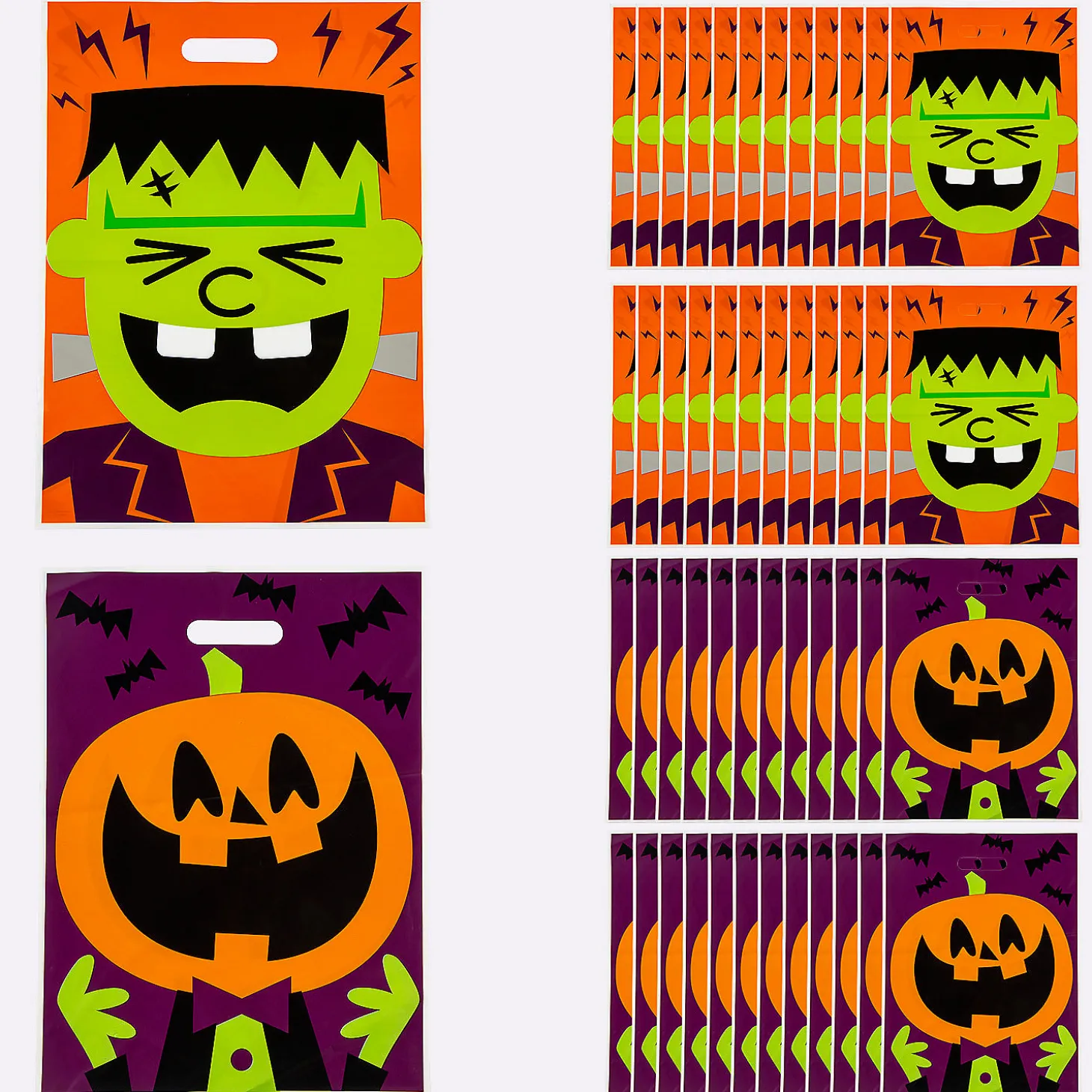 12 1/2" X 17" Bulk 50 Pc. Halloween Character Plastic Trick-Or-Treat Goody Bags