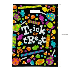 12 1/2" X 17" Bulk 50 Pc. Large Sweet Halloween Trick-Or-Treat Plastic Goody Bags