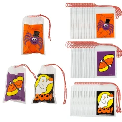 2 3/4" X 4" Bulk 144 Pc. Mini Halloween Plastic Drawstring Treat Bags