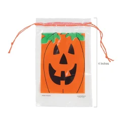 2 3/4" X 4" Bulk 144 Pc. Mini Jack-O'-Lantern Paper Drawstring Treat Bags