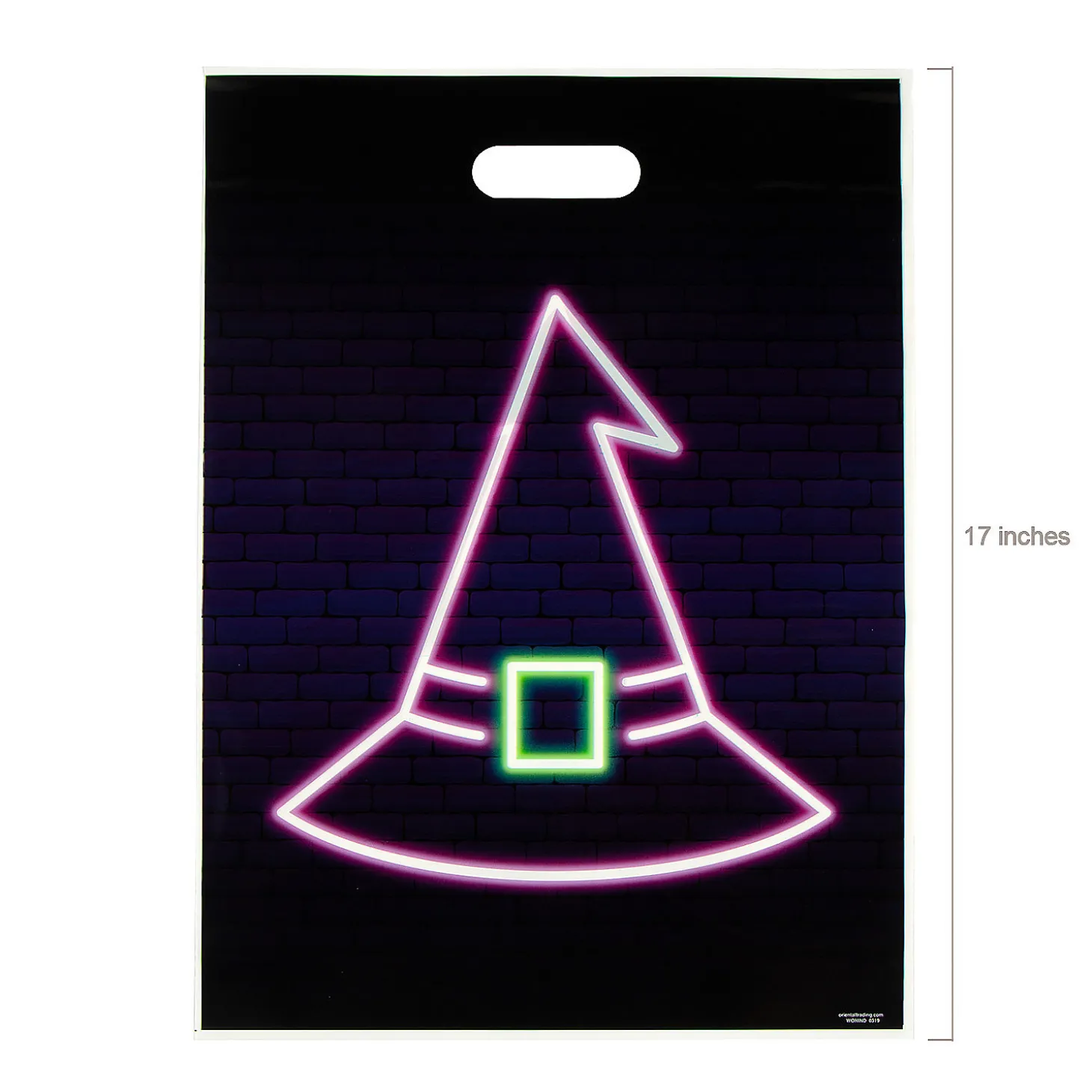 12 1/2" X 17" Bulk 100 Pc. Neon Halloween Plastic Goody Bags