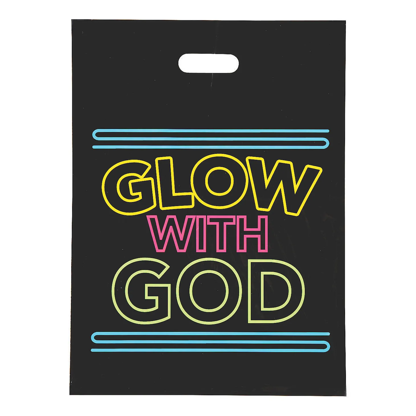 12 1/2" X 17" Bulk 50 Pc. Neon Religious Trick-Or-Treat Plastic Goody Bags