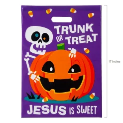 12 1/2" X 17" Bulk 50 Pc. Religious Trunk-Or-Treat Plastic Goody Bags