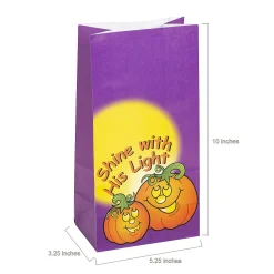 5 1/4" X 10" Christian Pumpkin Treat Bags - 12 Pc.