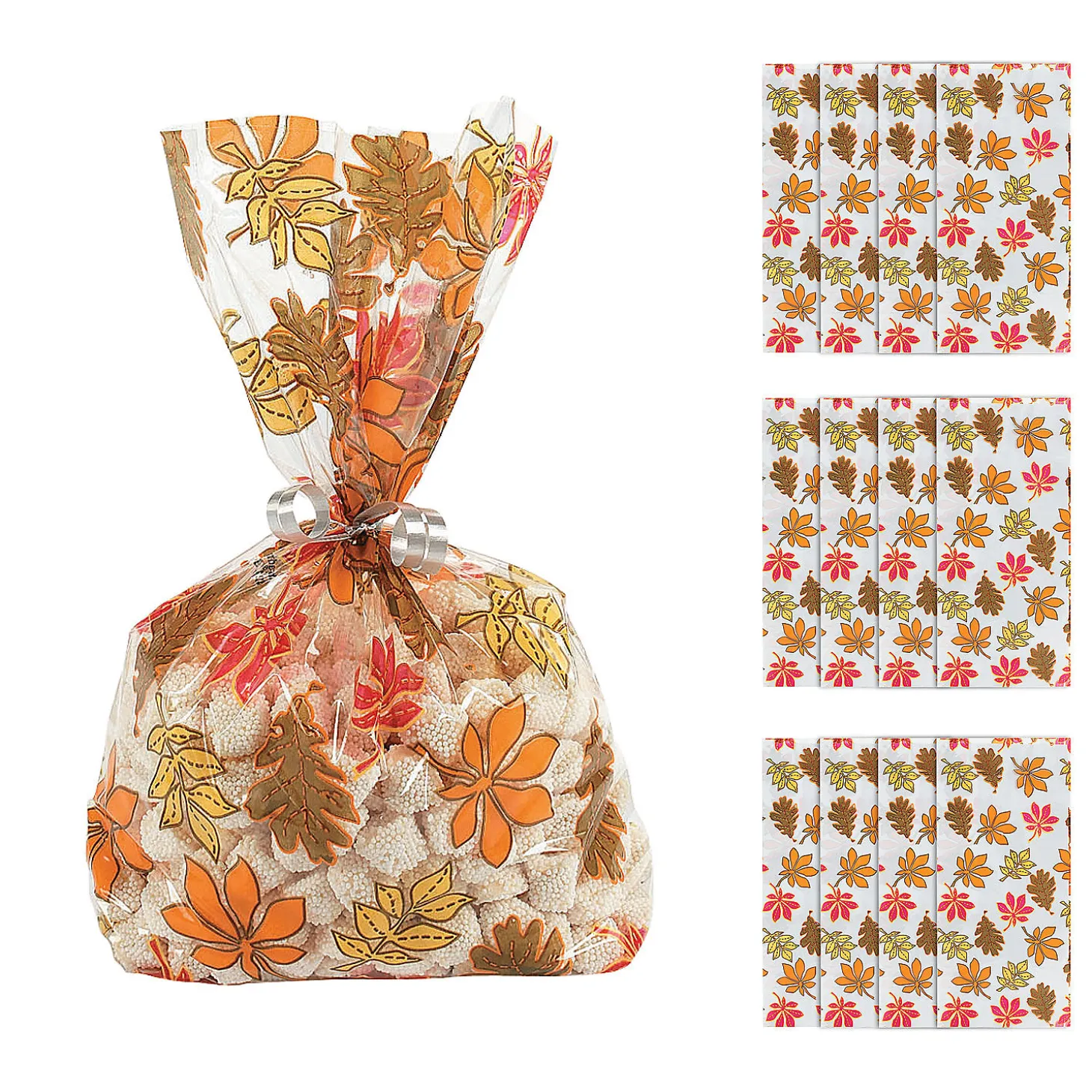 5 1/2" X 11" Fall Leaf Cellophane Bags - 12 Pc.