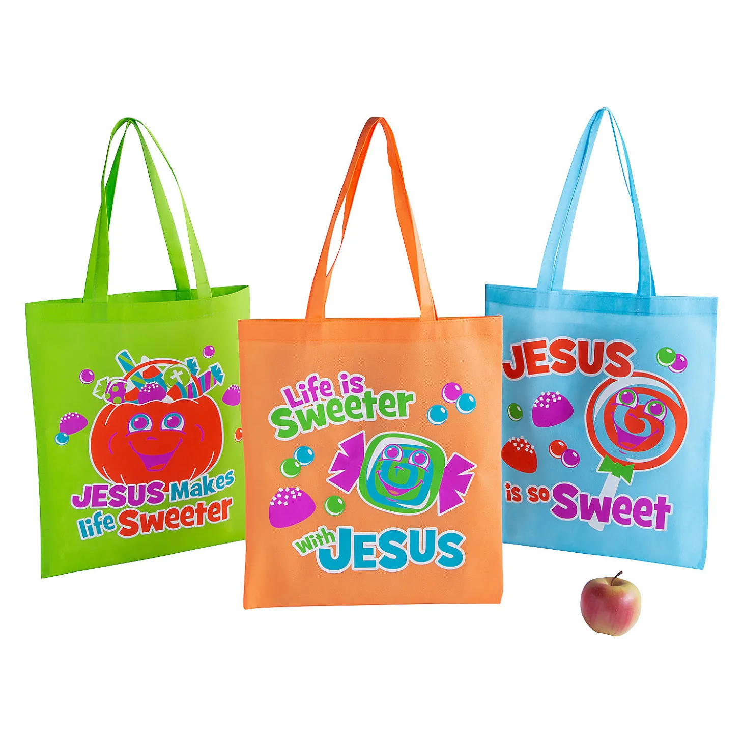 16 1/2" X 15" Large Truth & Treats Nonwoven Tote Bags - 12 Pc.
