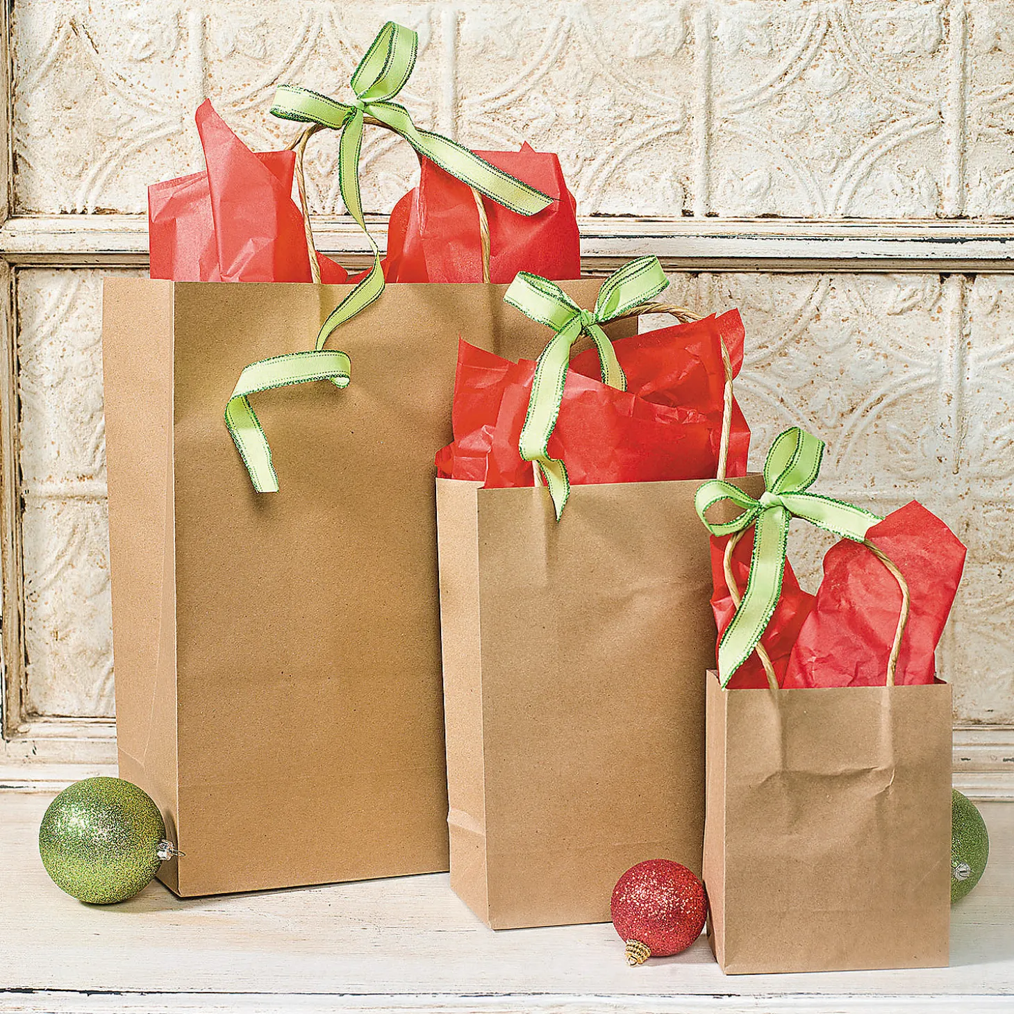 6 1/2" X 9" Medium Kraft Paper Gift Bags - 12 Pc.