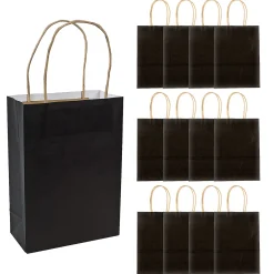 6 1/2" X 9" Medium Kraft Paper Gift Bags - 12 Pc.