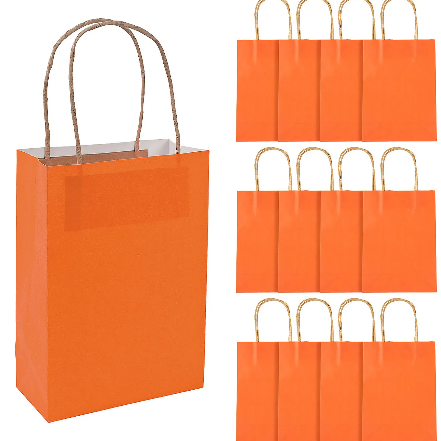 6 1/2" X 9" Medium Kraft Paper Gift Bags - 12 Pc.