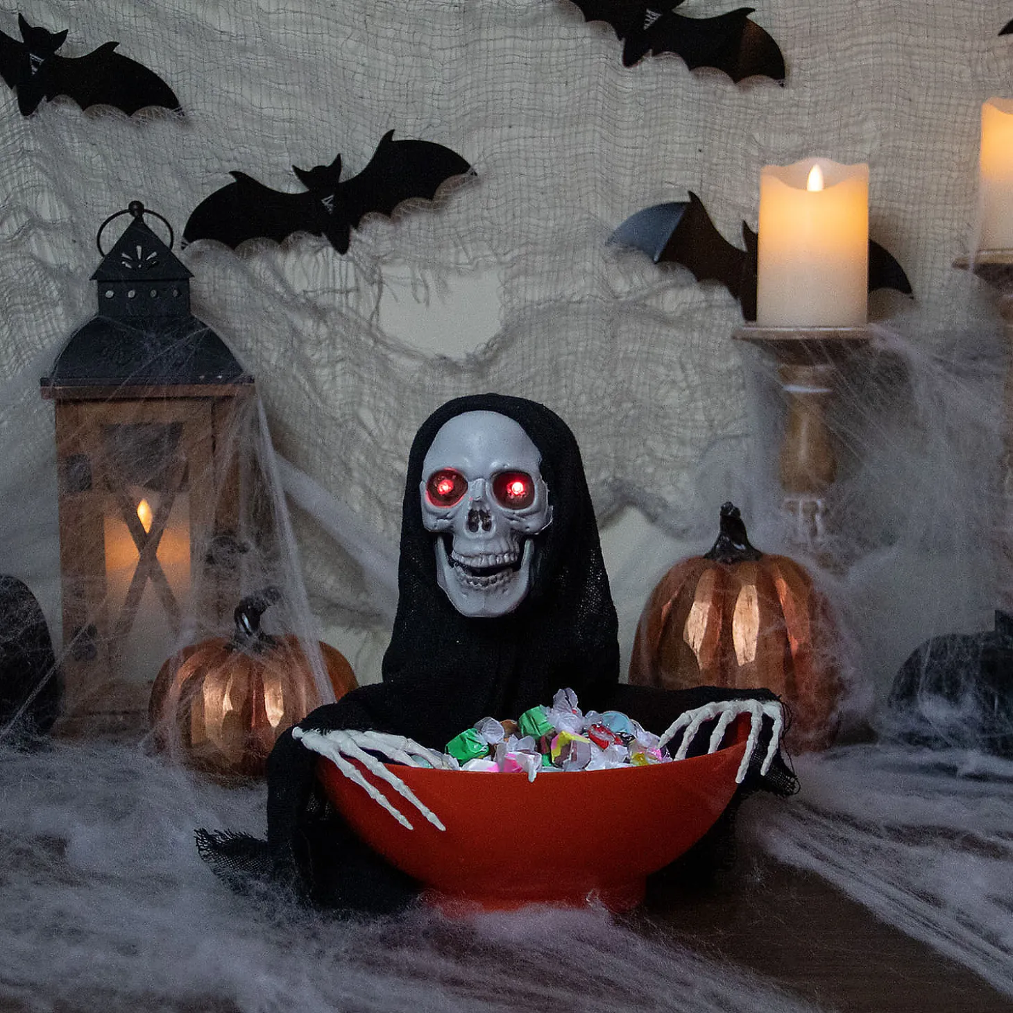 10.5" Animated Grim Reaper Halloween Candy Bowl
