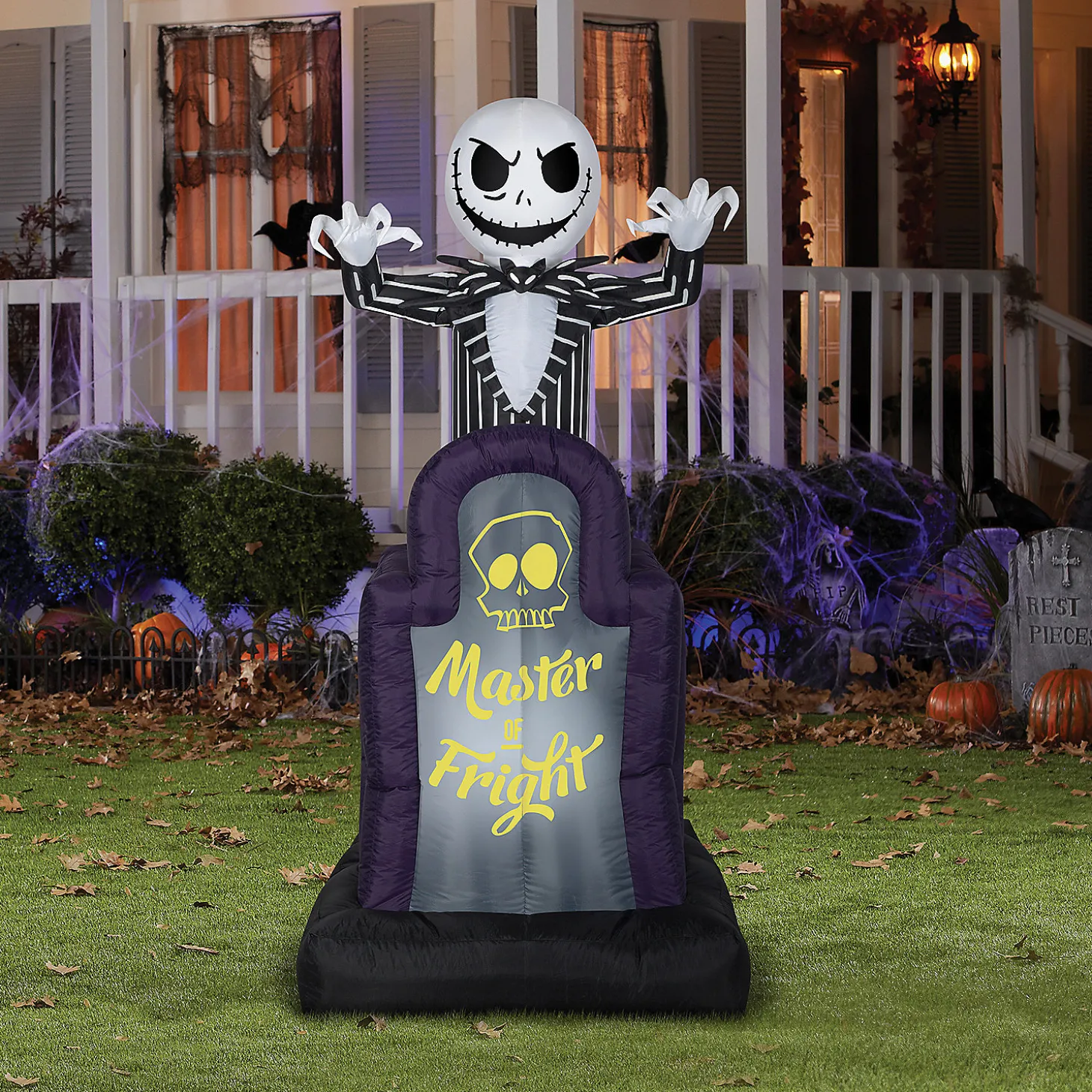 42" Blow Up Inflatable Nightmare Before Christmas Master Of Fright Jack Skellington Halloween Outdoor Yard Decoration