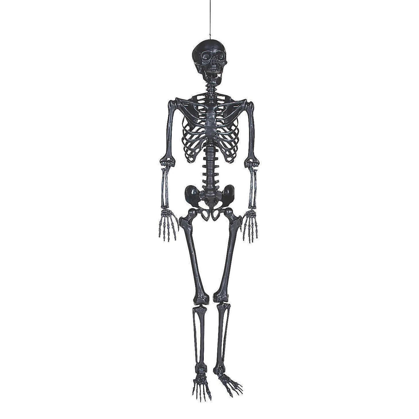 5 Ft. Life-Size Posable Black Skeleton Halloween Decoration