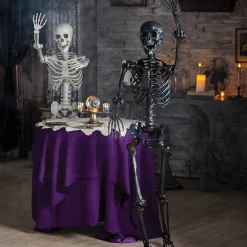 5 Ft. Life-Size Posable Black Skeleton Halloween Decoration
