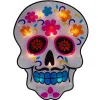 15" Lighted Day Of The Dead Sugar Skull Halloween Window Silhouette Decor