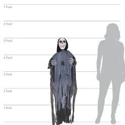 5' Lightup Hanging Ghost Skeleton In Chains Decoration