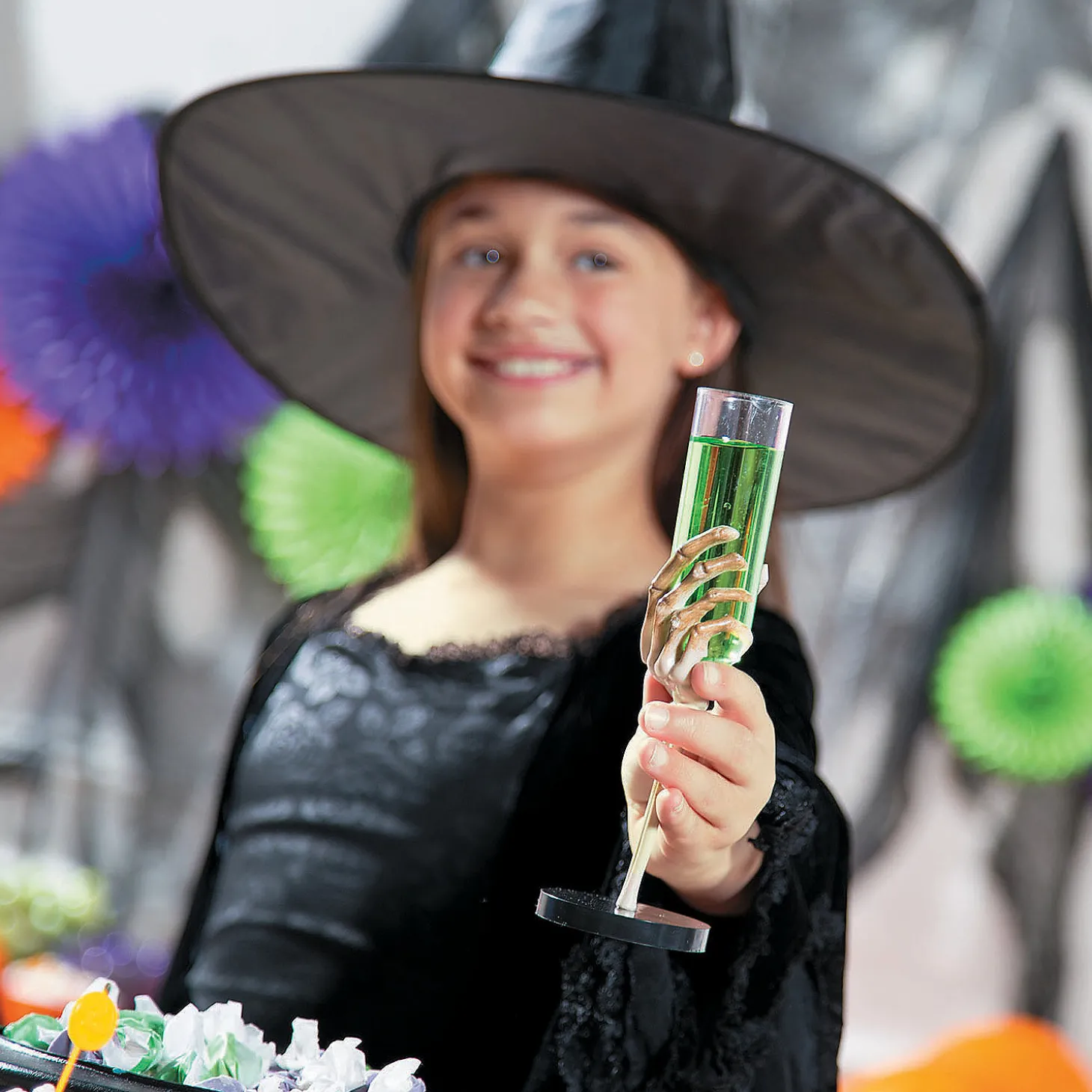 2 Oz. Skeleton Hand Bpa-Free Plastic Glasses - 12 Ct.