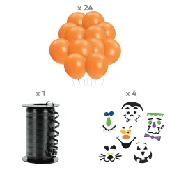 49 Pc. Halloween Pumpkin Balloon Decorating Craft Kit - Makes 24