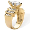 3.63 Tcw Cubic Zirconia Gold-Plated Ring