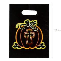 7" X 9 1/2" Bulk 50 Pc. Neon Christian Pumpkin Goody Bags